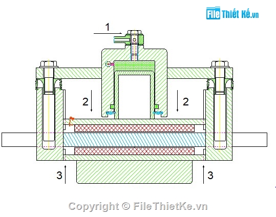 cơ cấu phanh dĩa,bản vẽ CAD,Bản vẽ CAD cơ cấu phanh đĩa